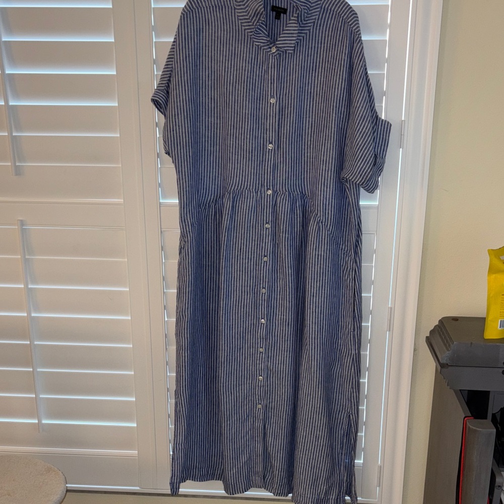 Talbots Blue and White Striped Maxi Dress